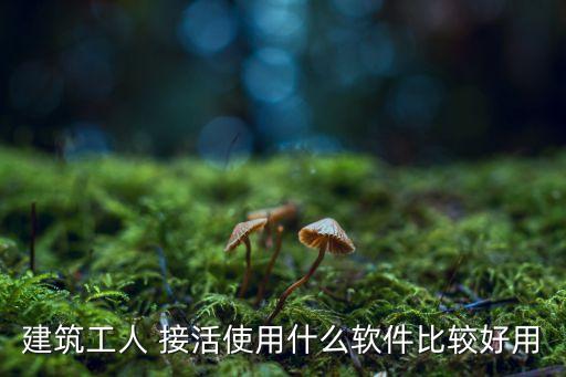 建筑工人 接活使用什么软件比较好用