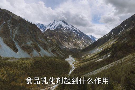 食品乳化剂起到什么作用