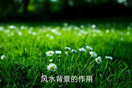 风水背景的作用