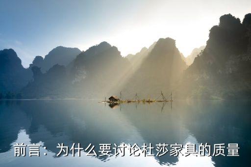 前言:为什么要讨论杜莎家具的质量