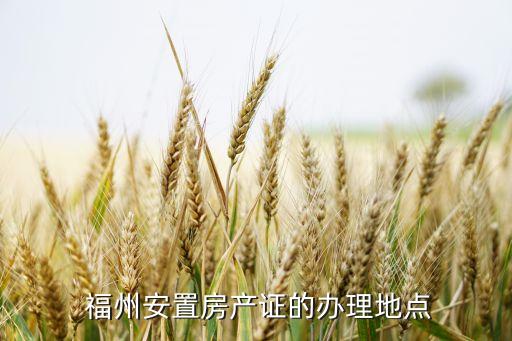 福州安置房产证的办理地点