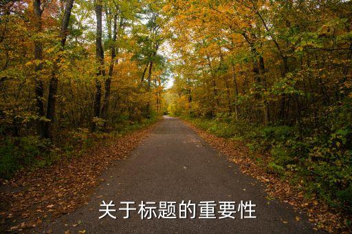 关于标题的重要性