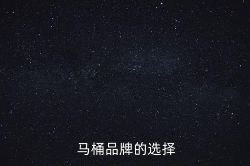 马桶品牌的选择