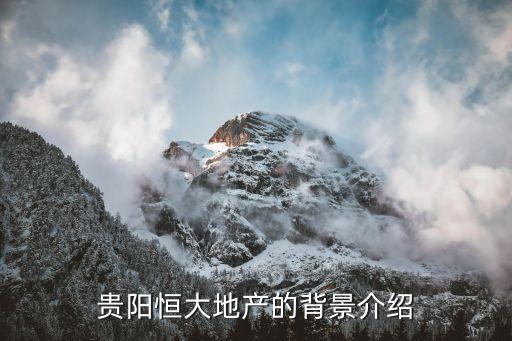 贵阳恒大地产的背景介绍