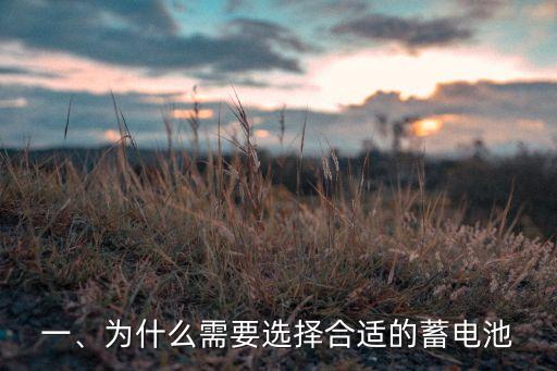 一、为什么需要选择合适的蓄电池